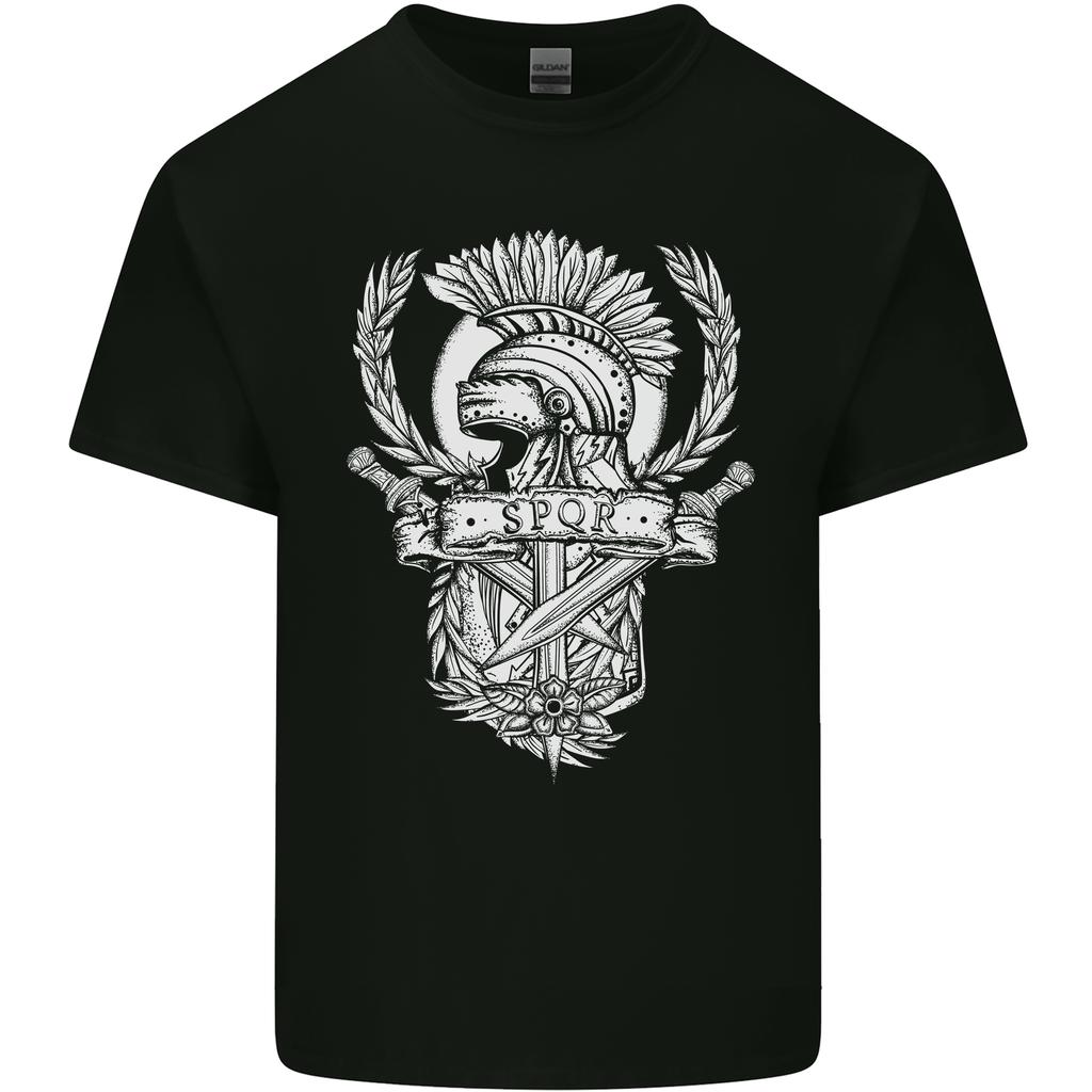 SPQR Helmet Gym Bodybuilding Training Top Unisexs Light Cotton TShirt