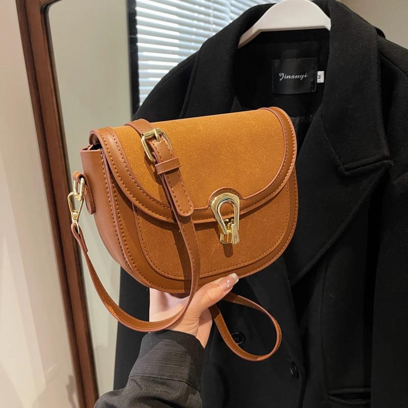 Стильная ретро сумка на одно плечо осень и зима новая модная универсальная сумка-седло сумка на одно плечо подмышка