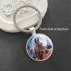 Running Stallion Pattern Round Pendant Keychain - Hot-selling Metal Charm Gift