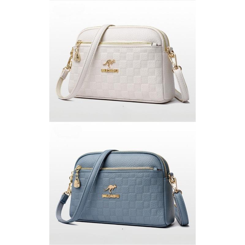 Аутентичная женская сумка, новинка 2024 года, модная повседневная сумка для мамы из мягкой кожи среднего возраста, сумка на одно плечо, упрощенная диагональная сумка, маленькая квадратная сумка