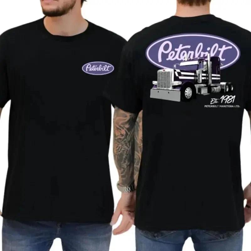 Футболка Peterbilt 1981 Edition, Фиолетовый Седельный Тягач и Большой Графический Логотип.