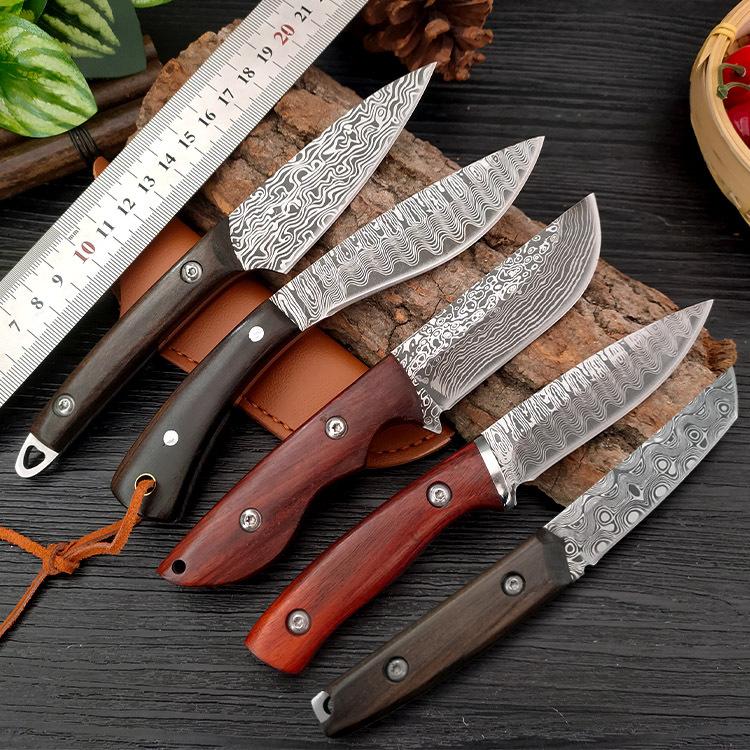 Нож для обвалки с дамасским узором, кованый кухонный нож из нержавеющей стали, нож для фруктов, нож для мяса, нож-измельчитель, резак