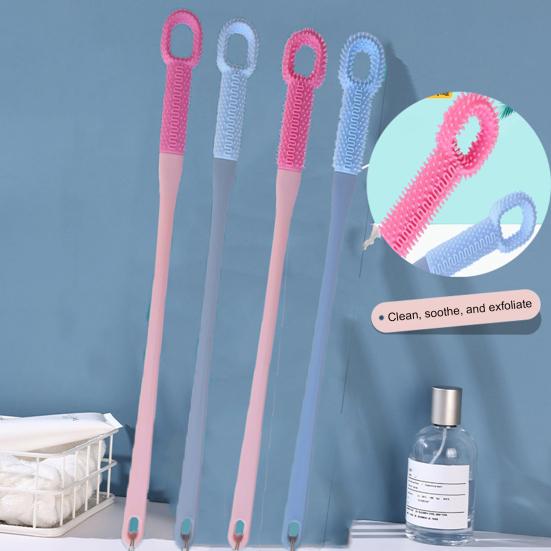 2 шт. Щетка для чистки пальцев ног Силиконовая мочалка для ног с ручкой длиной 15,7 дюйма Мягкая чистящая щетка для душа Инструмент для ухода за ногами для пожилых людей Мужчин Женщин