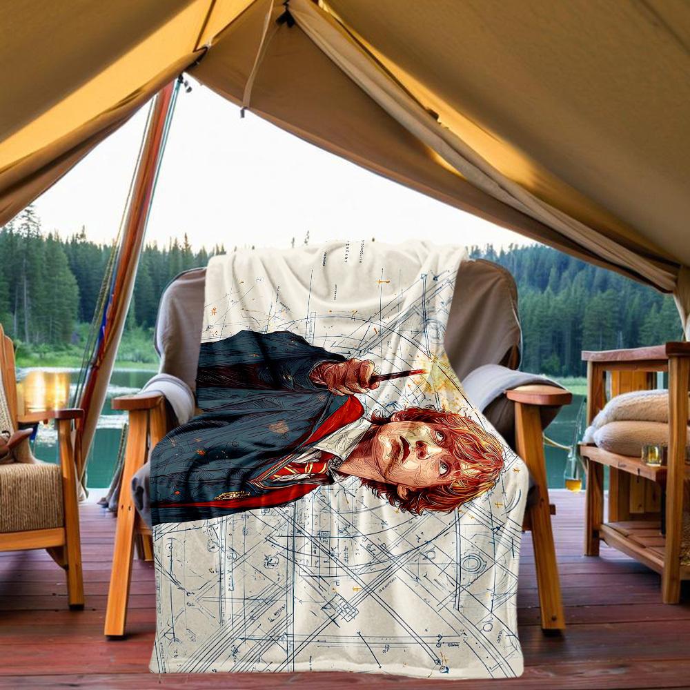 1pc Harry Potter Outdoor Blanket Lightweight Flannel, All-Season Use for Sofa, Bed, Travel, Camping, Living Room, Office, Couch007