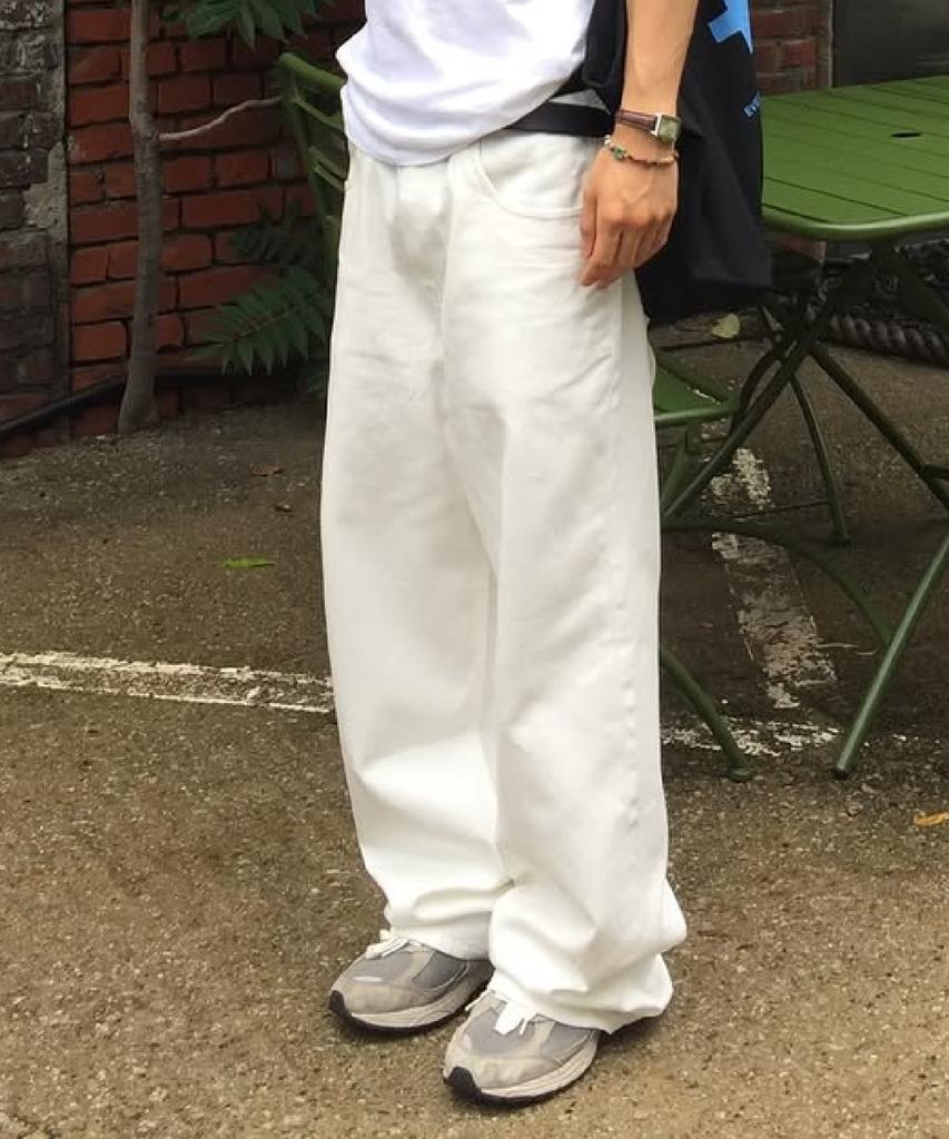 ERA Men Era Wide Fit Denim Pants - White