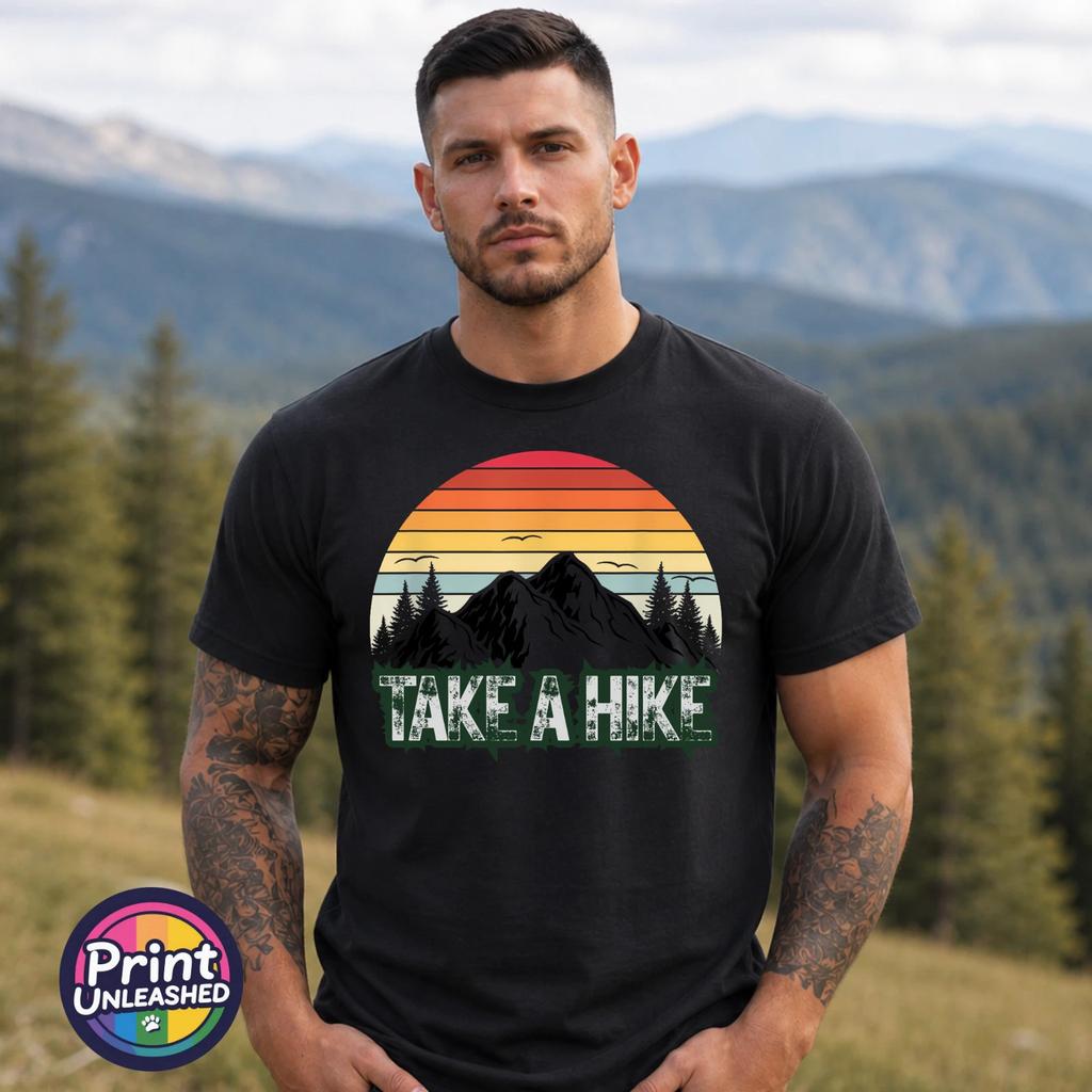 Take A Hike T Shirt Funny Hiking Mountain Adventure Outdoor Walking Camping Tee