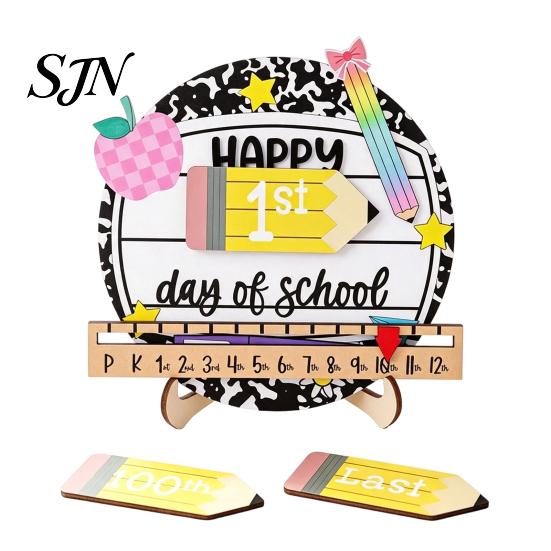 Educational Writing Board for Children First Day of School Chalkboard Sign, Reusable Wooden Milestone Board, Preschool Sign Back to