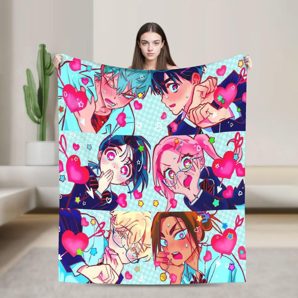 Super Soft Blanket Picnic Kawaii Chibi LUKA Hot Anime ALIEN STAGE Throw Blanket Flannel Bedspread For Bedroom Sofa Bed Cover