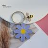 Женский брелок для ключей с цветком и пчелой, брелок с блестящими стразами, инкрустированный, небольшого размера, брелок для сумочки, аксессуары