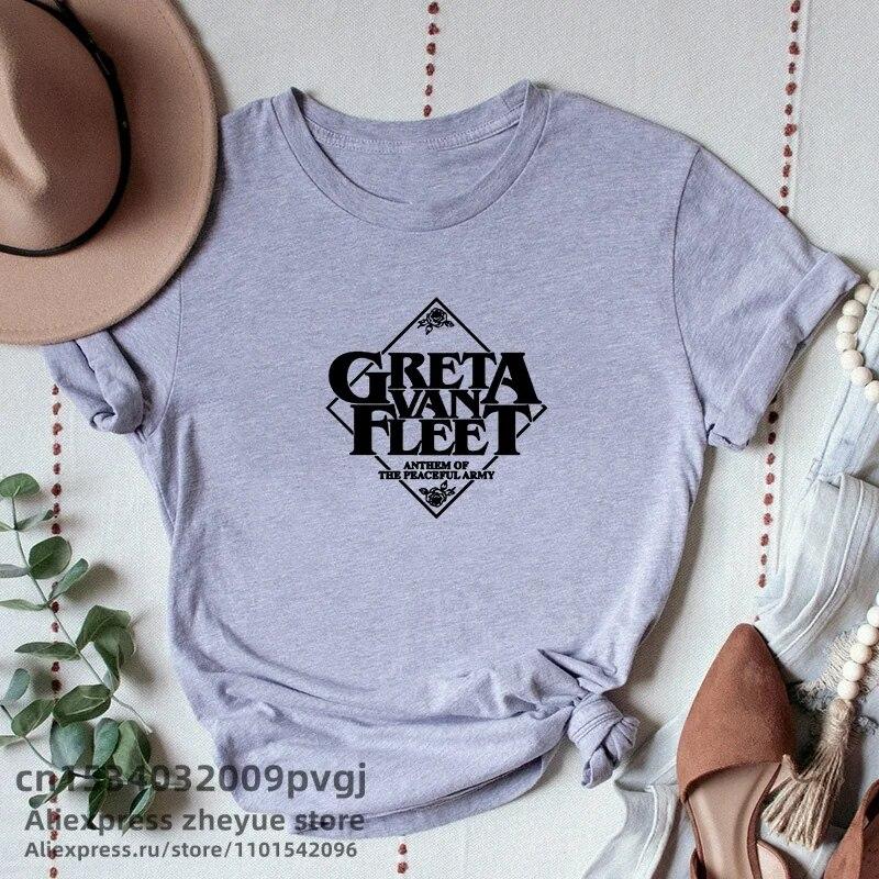 Футболка Greta Van Fleet Tour, женская футболка с рисунком Strange Horizons, женская футболка с короткими рукавами для концертов, одежда унисекс