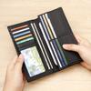 Fashion Men Wallet Genuine Leather Long Slim Bifold Card Holder Wallet Purse