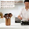 Wooden Utensil Holder 360 Degrees Rotating Kitchen Countertop Organizer Large Capacity Spatula Spoon Cooking Tools Utensil Crock