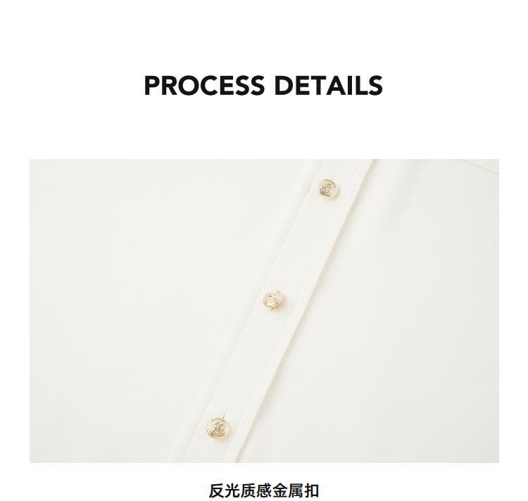 LILY collar solid color seven quarter sleeved shirt for women