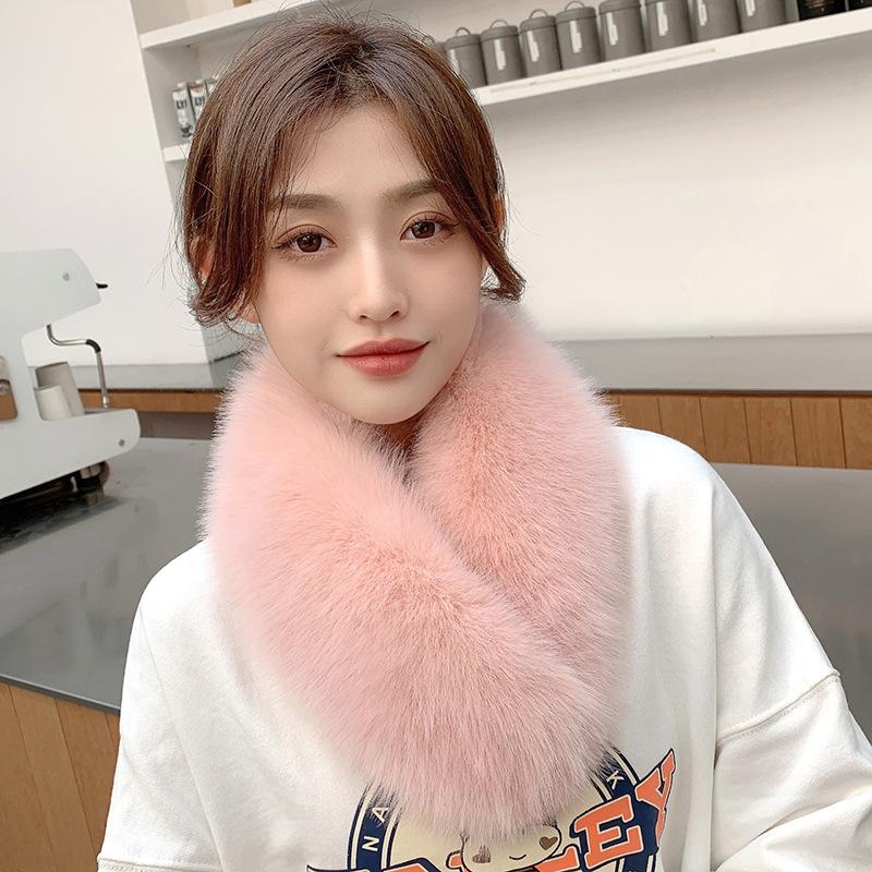 Шарф нового стиля, шерстяной шарф, зимний теплый шерстяной воротник, утолщенная однотонная защита для шеи, женский