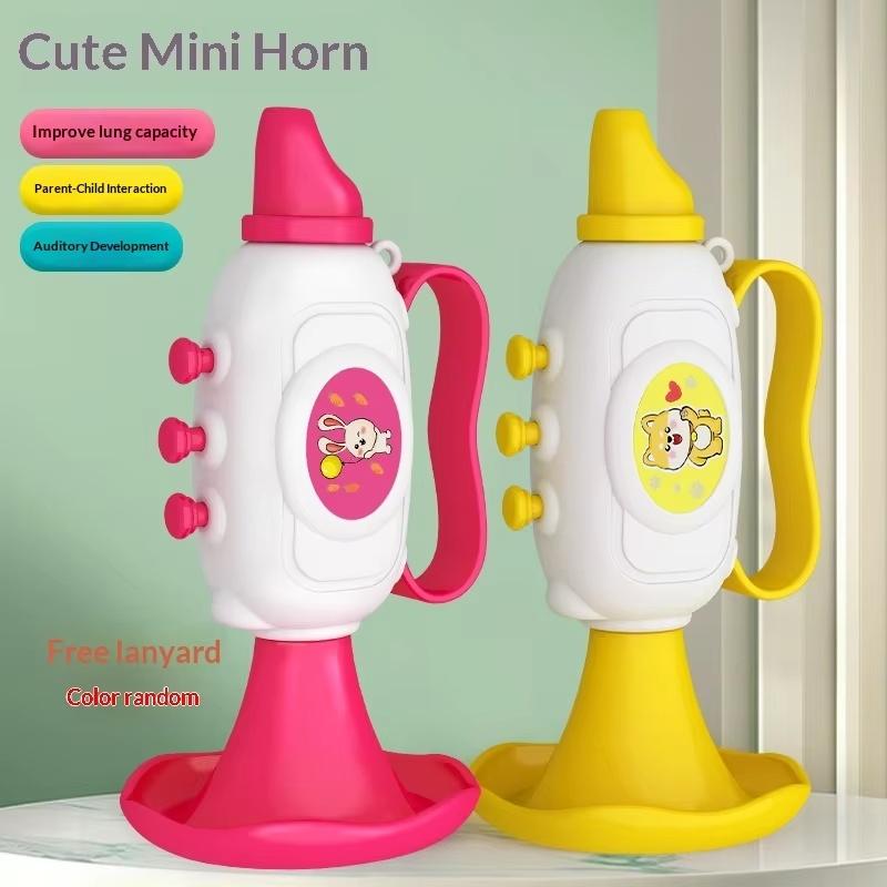 Early Educational Musical Horn Toy For Baby Kids Blowing Whistle Instrument Small Trumpet Toy Birthday Party Gift