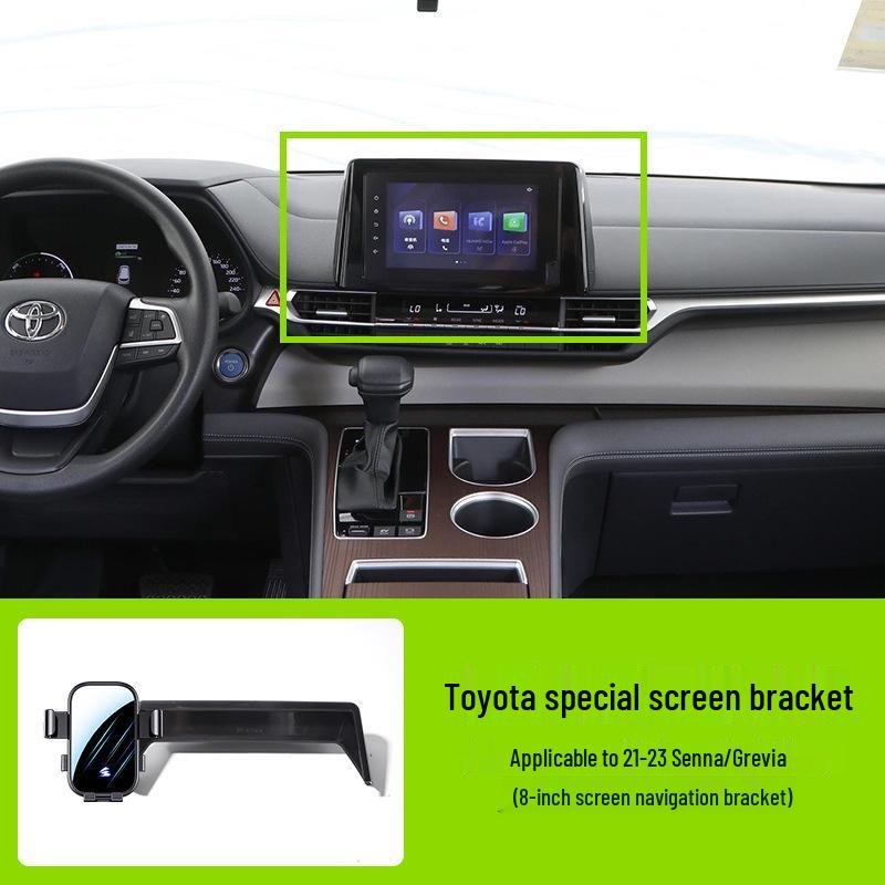 Держатель для телефона на экран автомобиля Toyota - Горизонтальное зеркало с бесшумным креплением для навигации