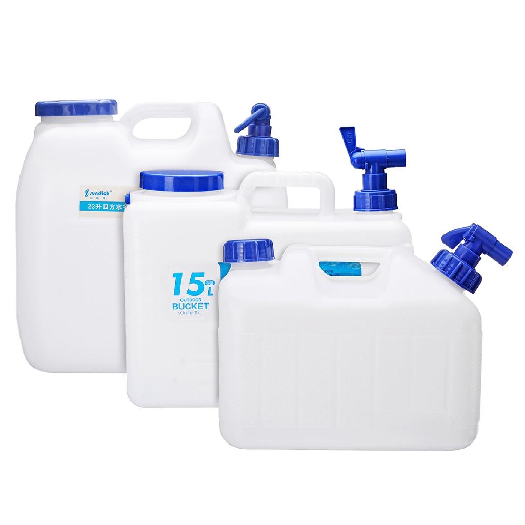 10/15/23L Portable Outdoor Camping Car Water Carrier Bucket Canister Storage Container Hiking Travel with Handle Water Tap