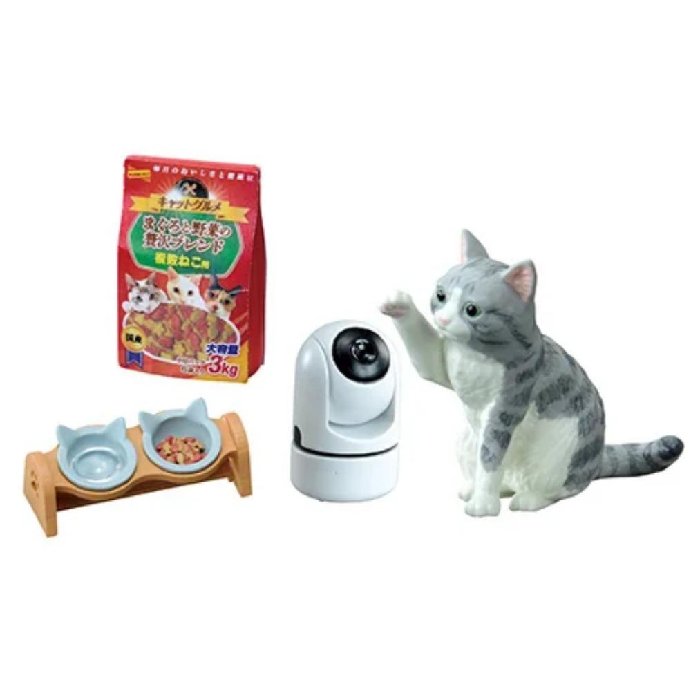 Re-ment Капсула Ешь Играй Кот Моя Повседневная Жизнь с Котами Клетка для Кошки Диван для Сна Компьютерный Стол Кошачье Дерево Миниатюрные Настольные Украшения