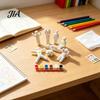 Handmade Art Collection 8Pcs Paintable Blank 3D Printed Chameleon Figurines, DIY Unpainted White Craft Project Model Kit with Painting Brushes,