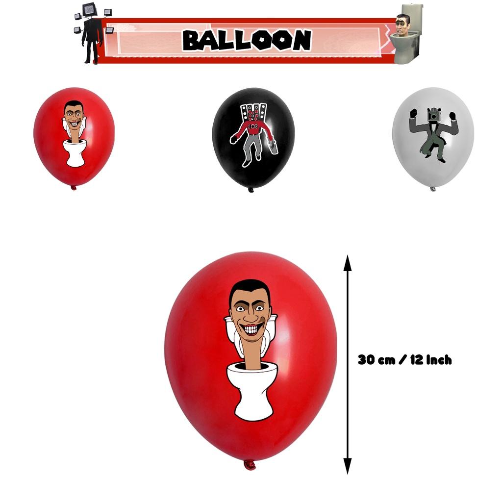 Набор для украшения дня рождения в стиле Skibidi Toilet Тематический топпер для торта-монстра, бумажные флажки, воздушные шары и многое другое!