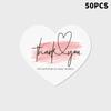 50Pcs 5 Styles Pink Heart Shaped Thank You Tags Gift Box Packaging Box Seal Party Supplies