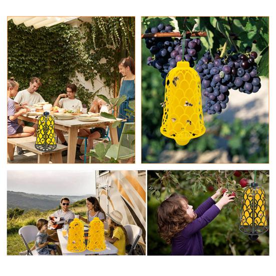 2 Sets Hanging Wasp Trap Sticky Fruit Fly Trap Outdoor Carpenter