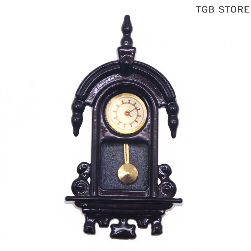 1/12 Dollhouse Vintage Simulation Wall Clock Model Living Room Clock Decor Home Micro Scene Accessories