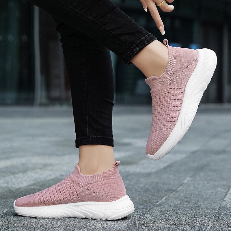25 Весенние дышащие кроссовки с плетением «муха», повседневные, удобные и комфортные, спортивная обувь для пары, мужские и женские носки-обувь, обувь на одной педали