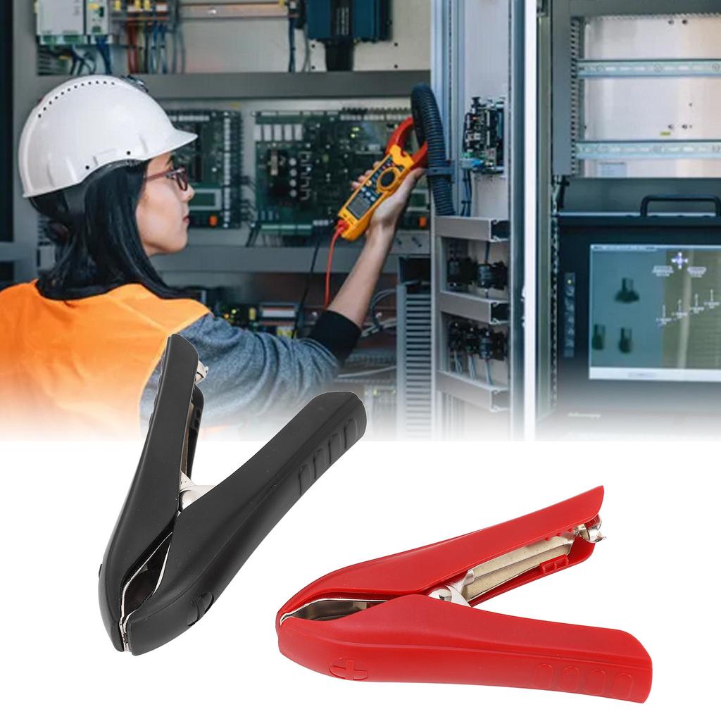 1 Pair Battery Crocodile Clamp Jumper 100A Cables Boost Clamp Welding Clip Red Positive Black Negati