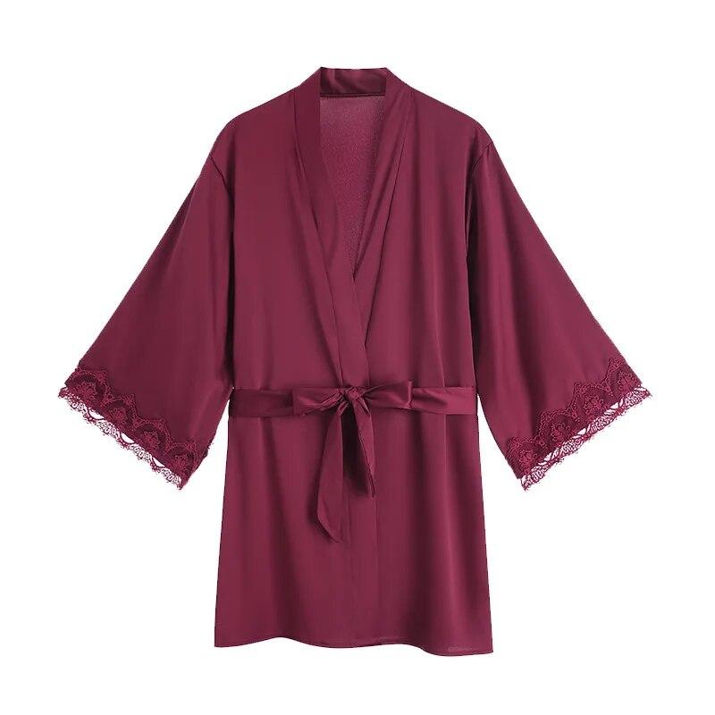 Сексуальные комплекты халатов, пижамы, женская одежда для сна, ночное платье, кружевной халат с вышивкой, ночная рубашка, комплект нижнего белья с открытой спиной
