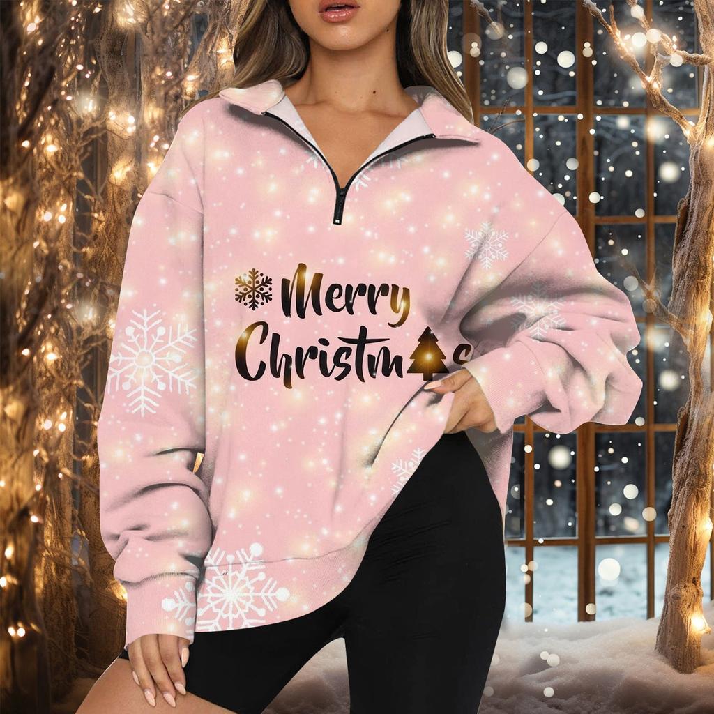 Женская мода повседневная толстовка с длинным рукавом и принтом на молнии с высоким воротом и заниженными плечами