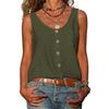 Летний Новый Однотонный Жилет с V-образным вырезом, на пуговицах, без рукавов, с карманом, майка, футболка для офисной леди, для поездок на работу, с открытыми плечами, простая блузка