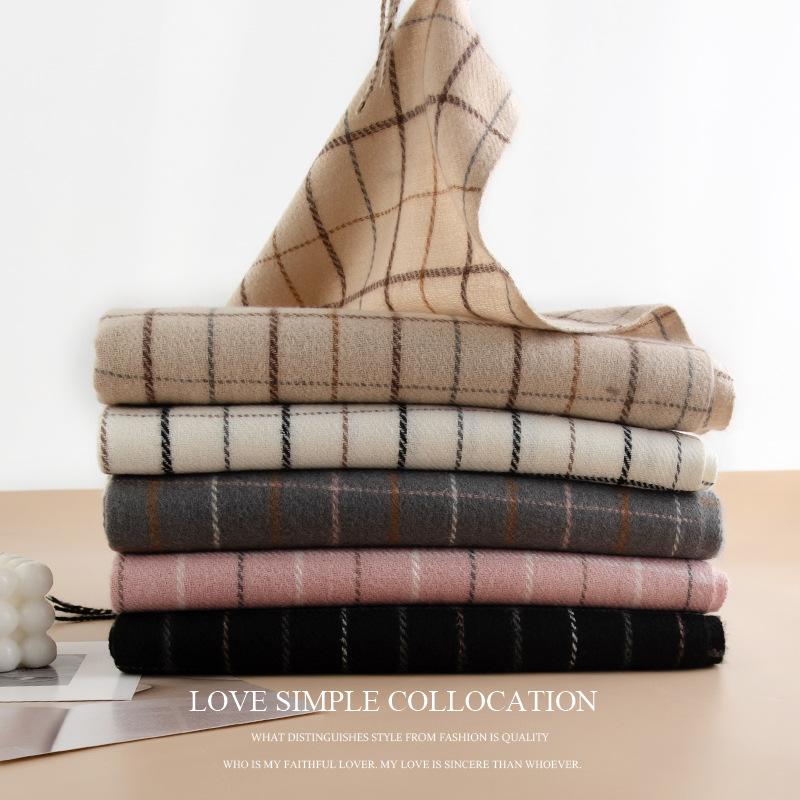 Maillard Scarf Women's Winter New Korean Style High End Retro Versatile Plaid Warm Couple Scarf
