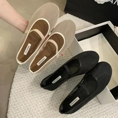 2025 Осенние балетки из сетчатой ткани на плоской подошве, модные женские туфли с неглубокой резинкой, удобные туфли Мэри Джейн на плоской подошве для женщин