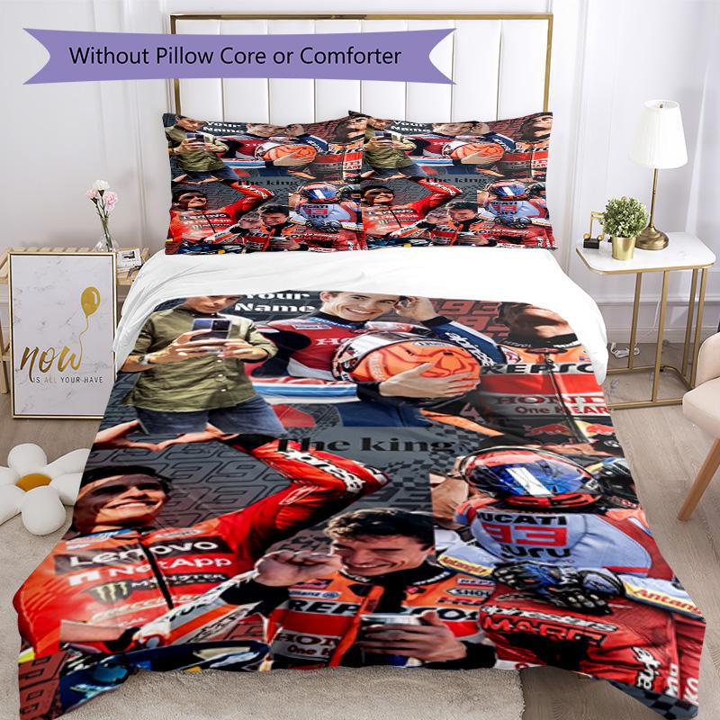 Marc Mrquez Customize With Your Name Bedding Set Breathable Duvet Cover With Pillowcases Decorative Bed Linen For Bedroom Home Decoration Birthday Gif