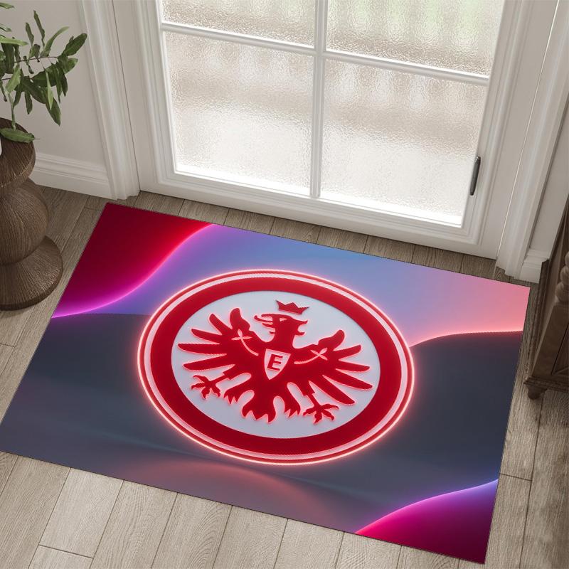 Eintracht Frankfurt Football Design Crystal Velvet Carpet Cozy Non?Slip Printed Rug For Bedroom Living Room Entrance