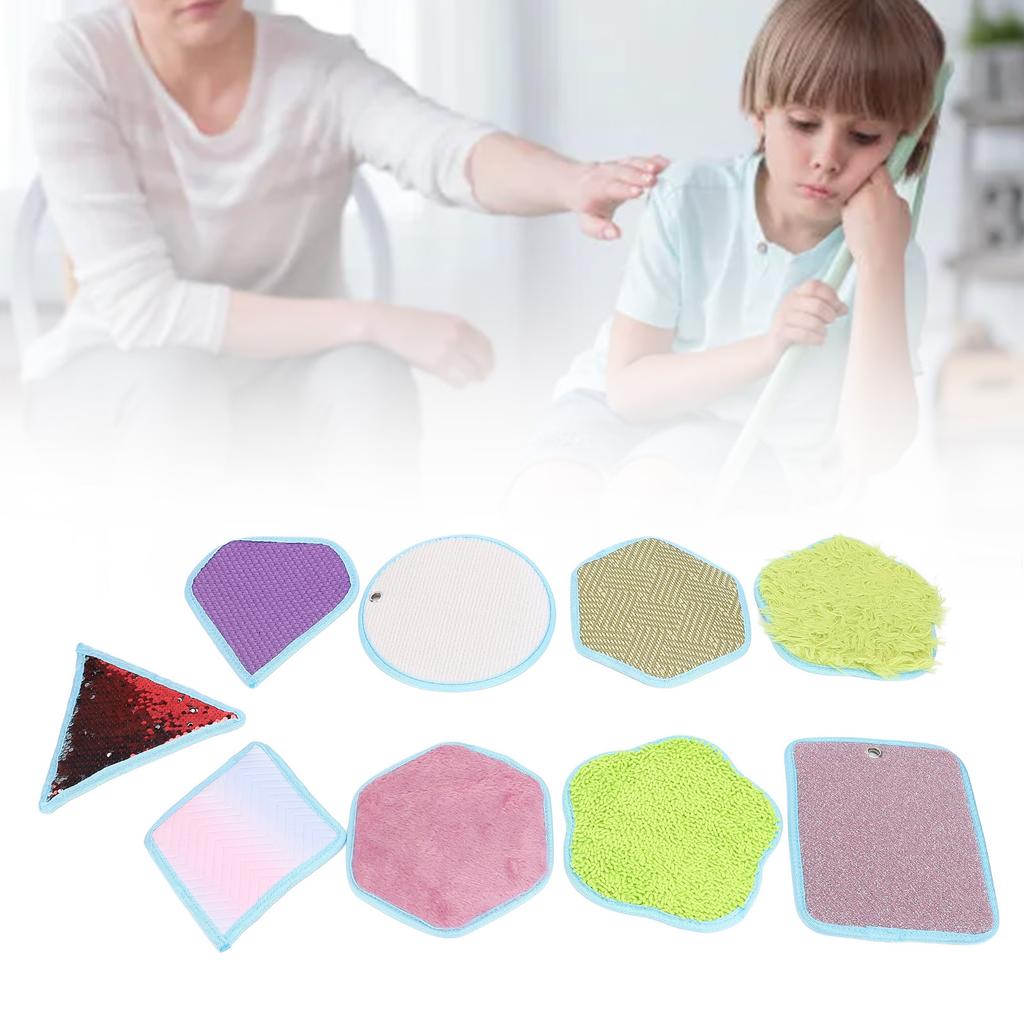 9pcs Sensory Mini Mat Educational Tactile Sensory Toy Textured Activity Game Assorted Sensory Tiles for Autism ADHD