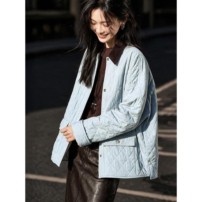 Mohanyimei Urban Light Warmth Contrast Collar Short Puffer Jacket