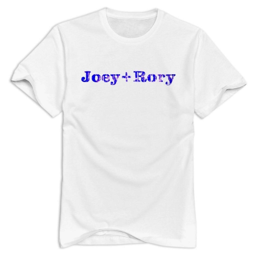 CUAUNED Joey+rory Logo T-shirt For Men - XS White Crazy 100% Cotton White T-shirts For Mens