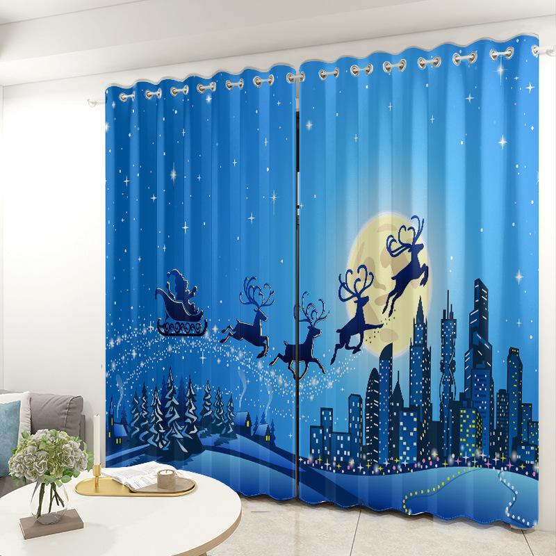 Рождественские шторы для спальни, гостиной, балкона, затемняющие шторы для офиса, отеля, теплоизолирующие шторы