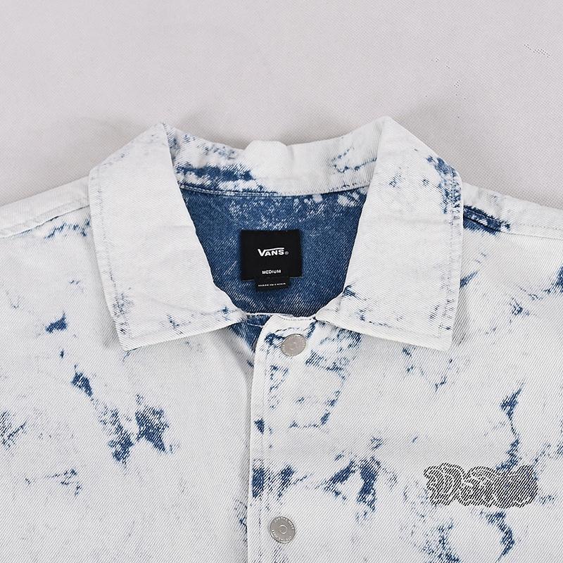 Vans Vintage Style Snake Year Zodiac Button-Up Shirt Jacket Men Shirts Blue White VN000R5KF48
