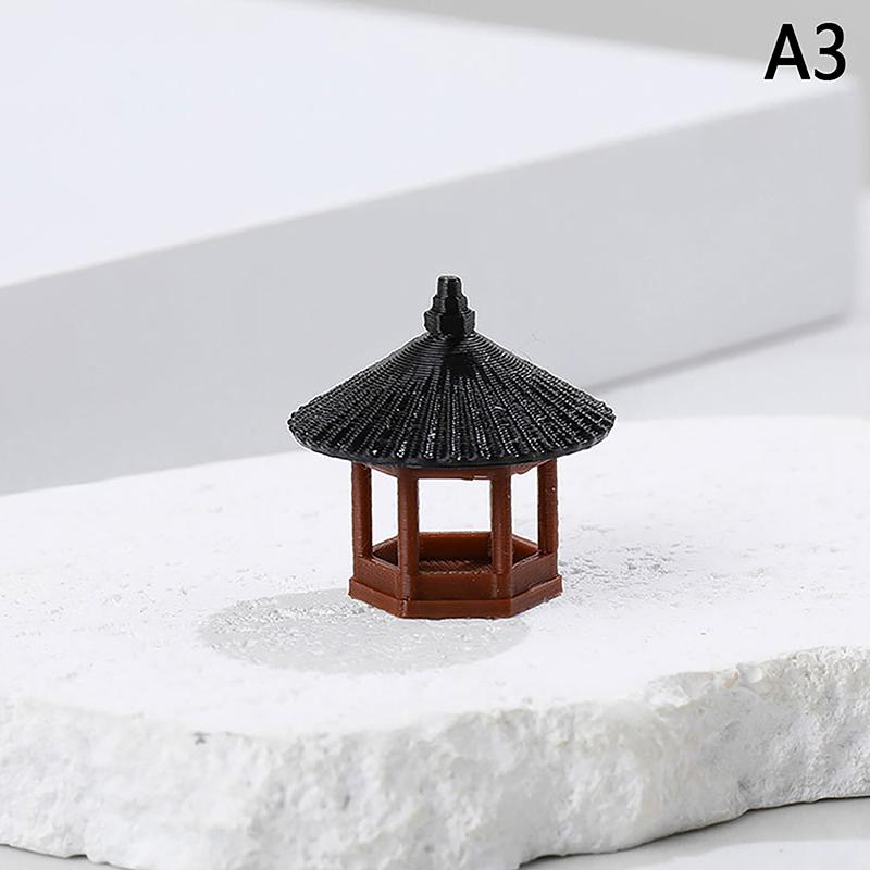 Мини-пагода Статуя Сказочный сад Декор Павильон Шестиугольник Азиатская Экзотическая Среда Цветочная Ваза Аквариум Кукольный Дом Декор Для