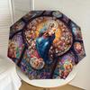 1PC Stained Glass MadonnaAutomatic Open/Close Umbrella with Windproof, 8-Rib Sturdy Canopy, Durable Ribs, Fashionable Design1325A