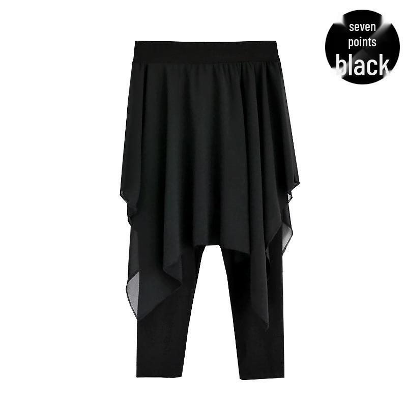 Женские асимметричные шифоновые брюки-юбка для танцев и йоги