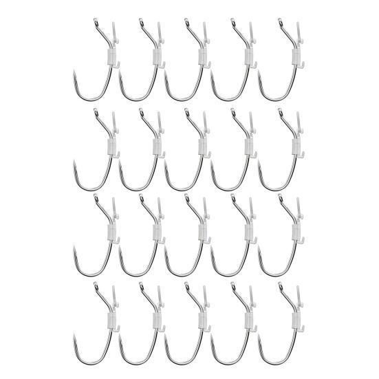 3/5/10/20Pcs Luminous Live Fishhook with Barbed Shrimp Fixing Hook Glow-in-the-dark Offset Freshwater Saltwater Catfish