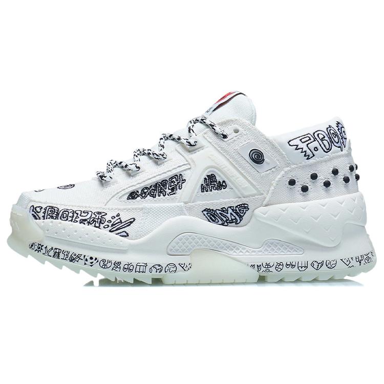 Li Ning CF Модные Низкие Спортивные Повседневные Кроссовки Женские Туманно-Белые AGLR168-7