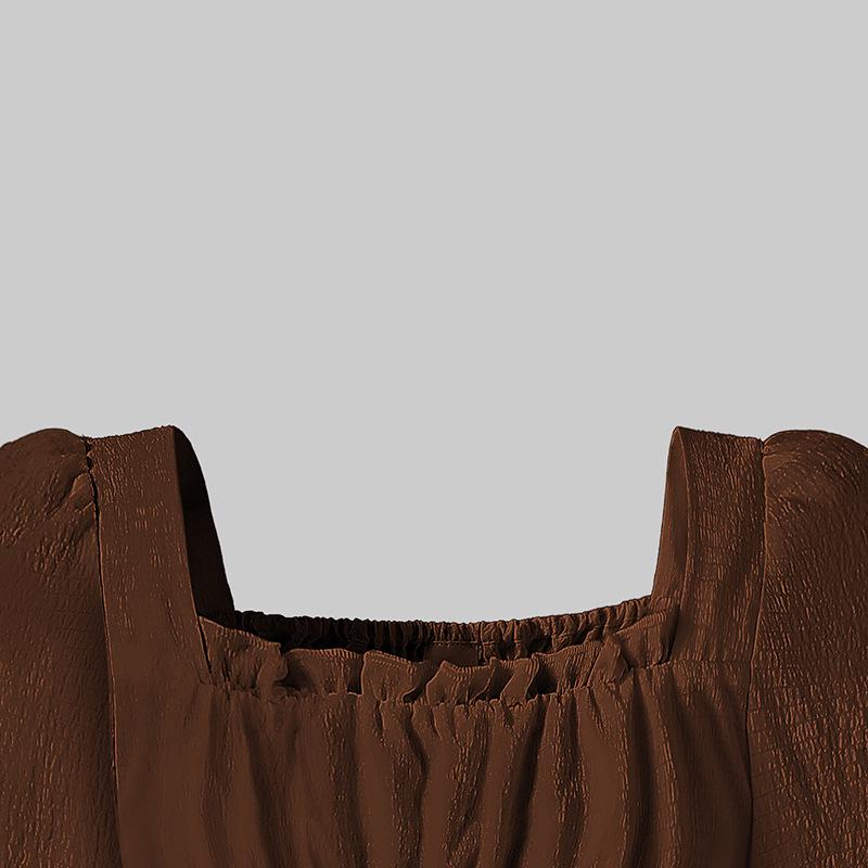 Элегантное французское платье-принцесса с квадратным вырезом и рукавами-фонариками для девочек - Коллекция Осень/Зима 2025