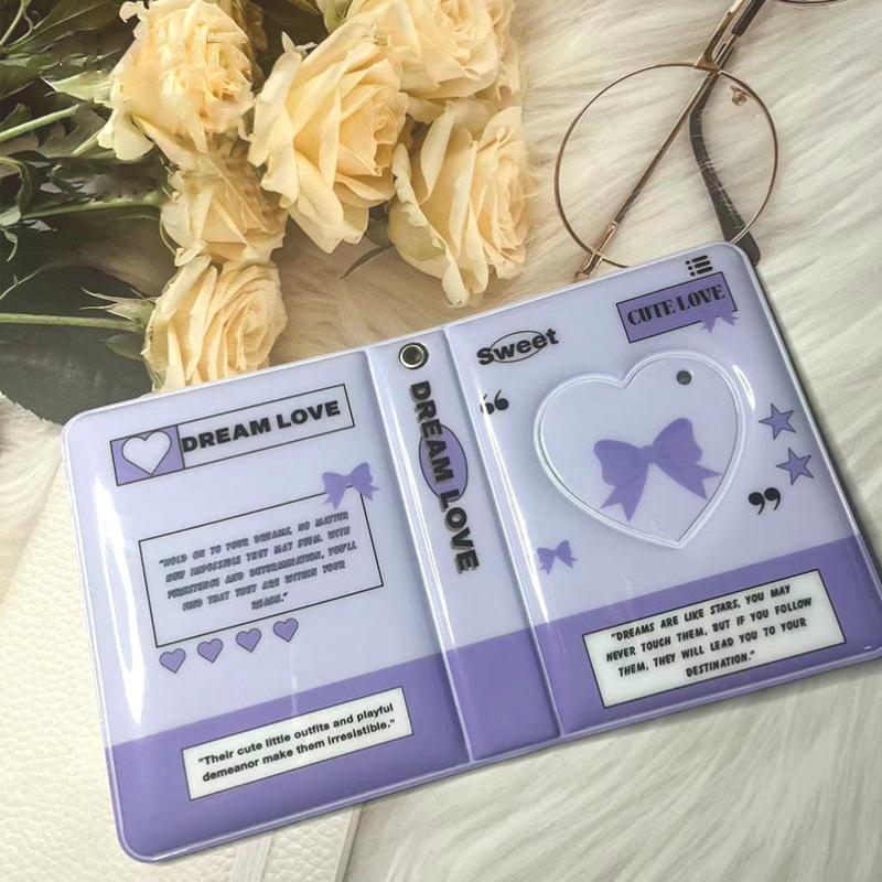 Letter Print 3 Inch Kpop Binder Round Hollow Photocard Holder Show Up Now Ins Photo Album Idol Cards Collect Book 40 Pocket