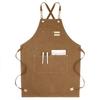 Рабочий фартук Унисекс Холщовый с перекрестными лямками с 3 карманами Фартуки шеф-повара для деревообработки Живописи