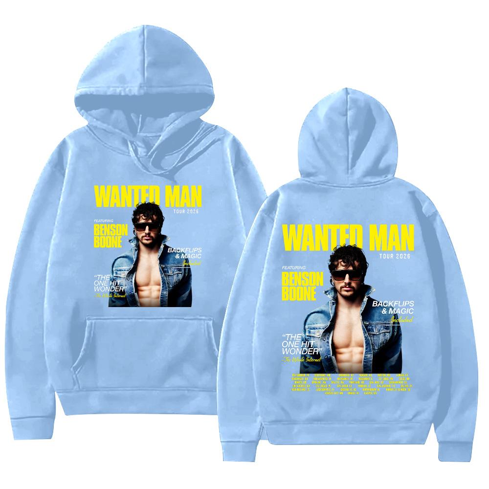 Benson Boone Wanted Man Tour 2026 Hoodies Men Women Clothing Fashion Long Sleeve Sweatshirts Casual Hip Hop Pullovers